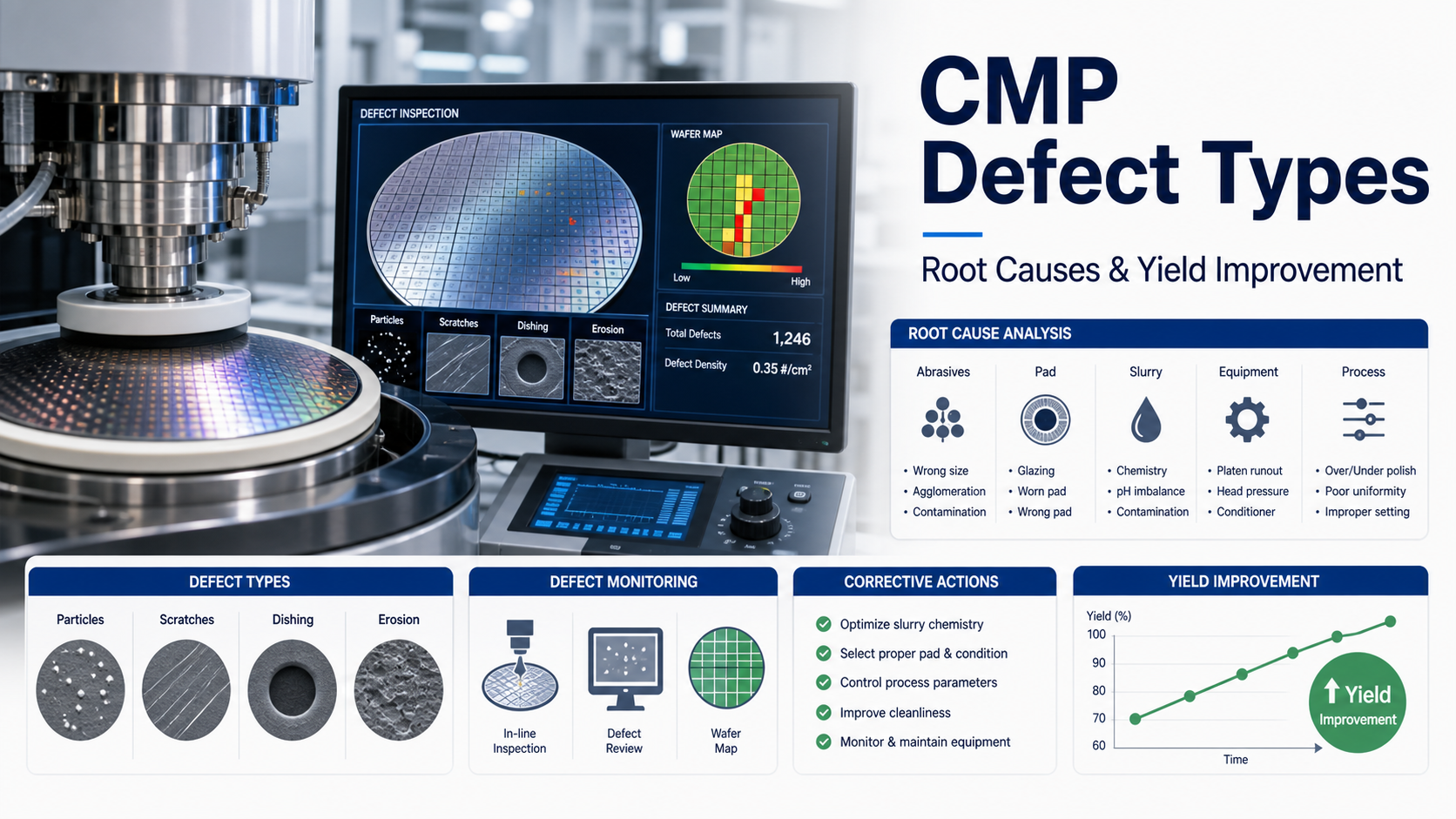 CMP Defect Types,Root Causes & Yield Improvement