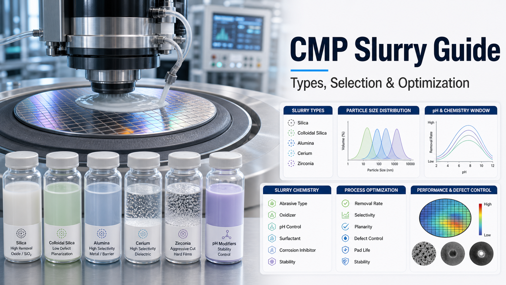 CMP Slurry GuideTypes, Selection & Optimization