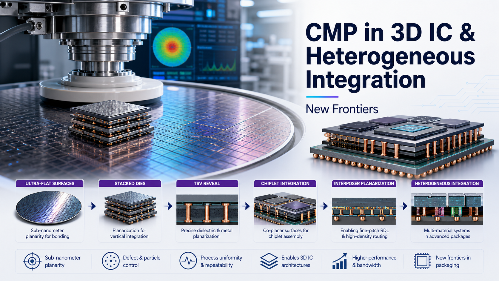 CMP in 3D IC &Heterogeneous Integration New Frontiers