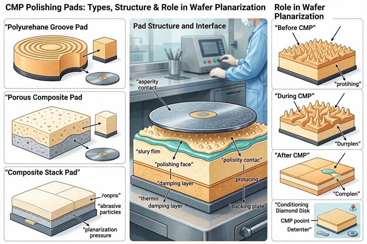 CMP Polishing Pads Types, Structure & Role in Wafer Planarization