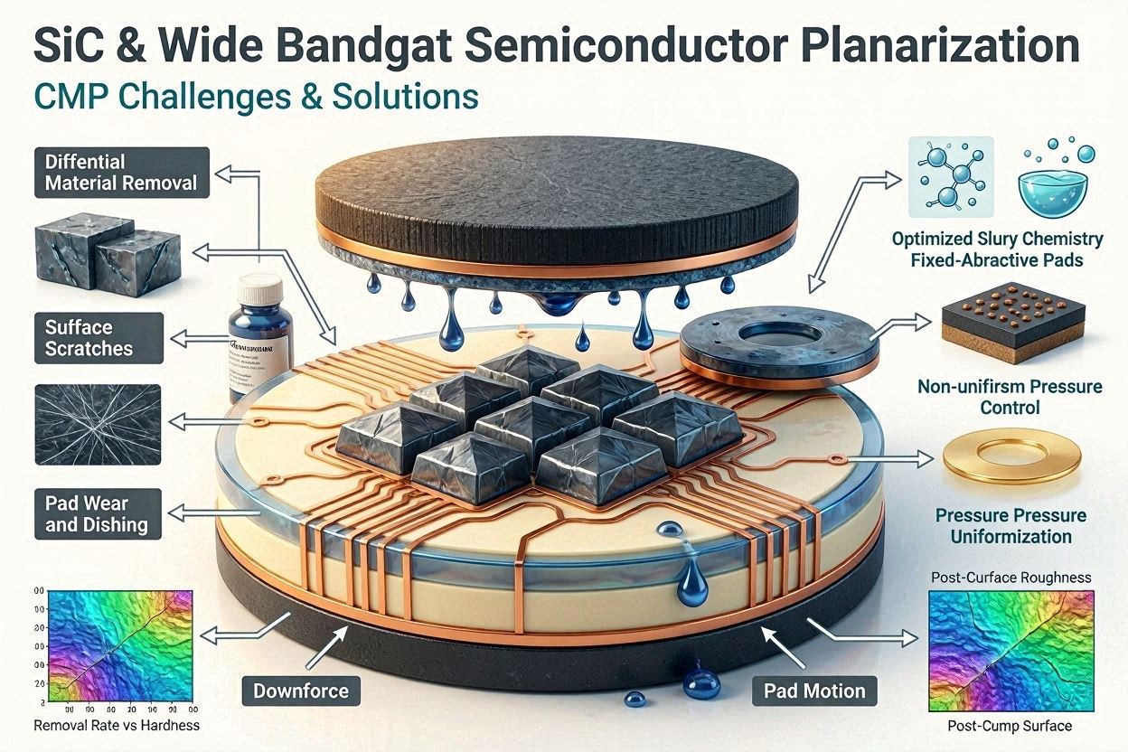 SiC & Wide Bandgap Semiconductor Planarization CMP Challenges & Solutions