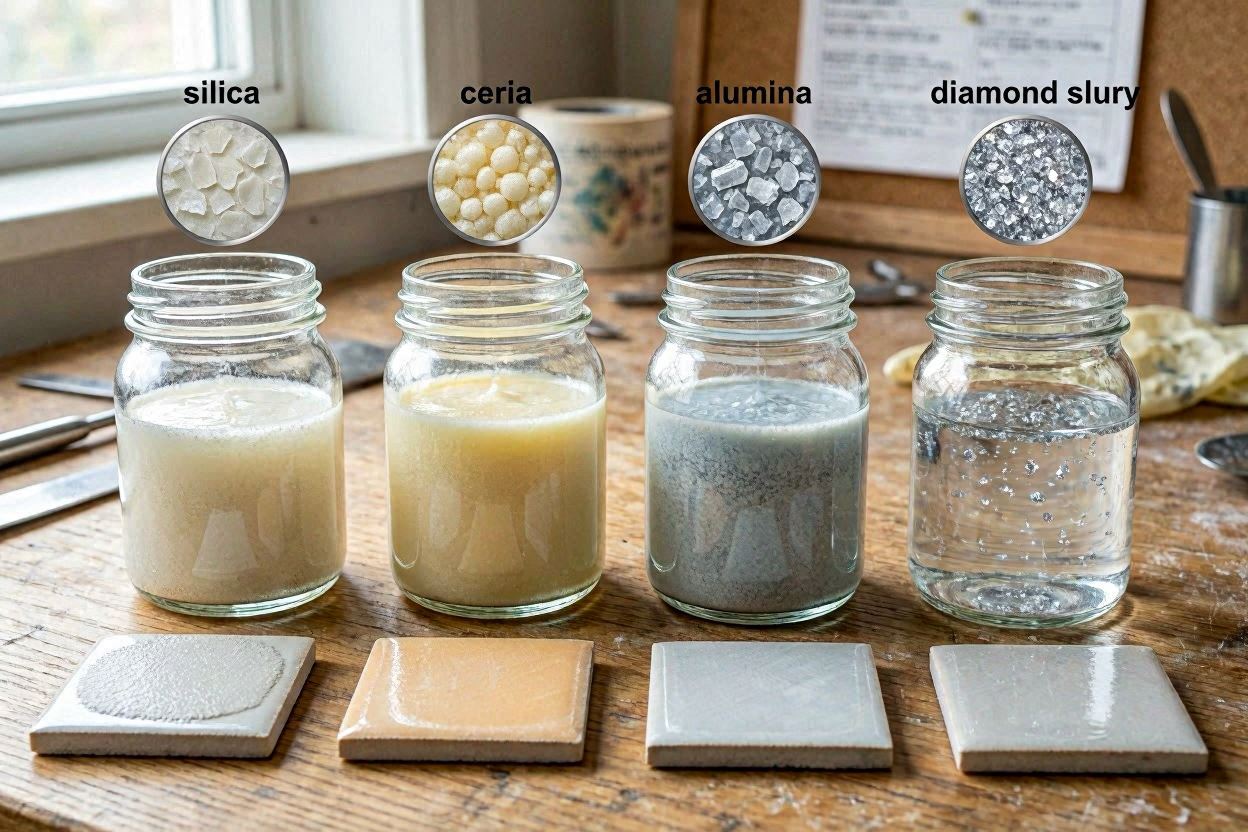 Silica vs Ceria vs Alumina vs Diamond Slurry