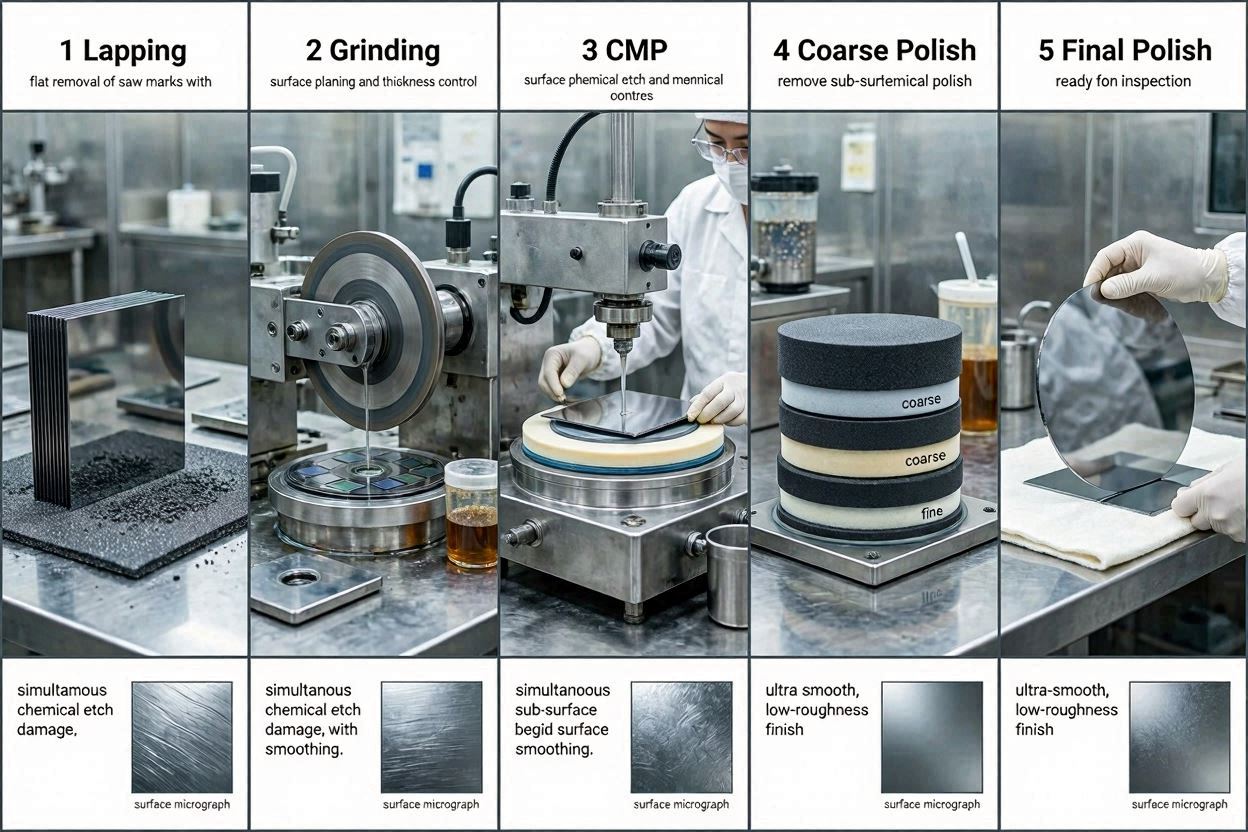 Silicon Wafer Polishing Process Step-by-Step from Lapping to Final Polish