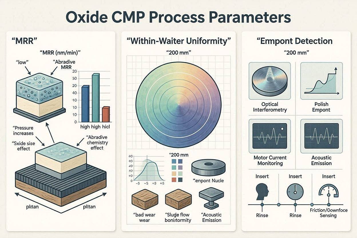 Oxide CMP Process Parameters: MRR, Within-Wafer Uniformity & Endpoint Detection Guide